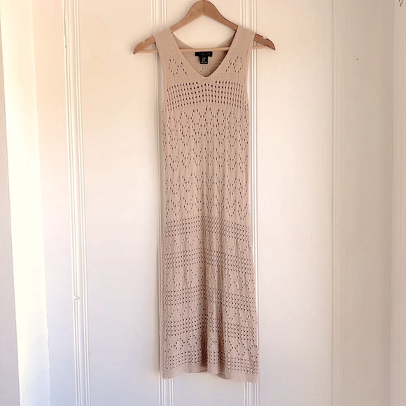 3/$30! Rachel Zoe Beige Sleeveless Midi Dress - Picture 1 of 3
